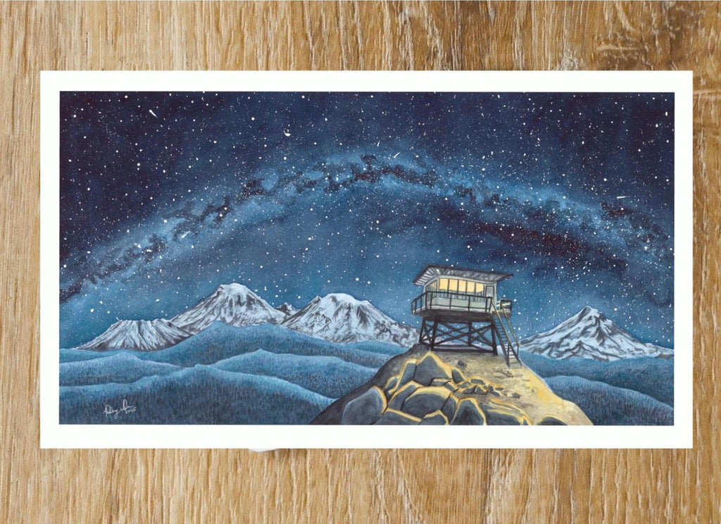 Protecting the Cascades Fine Art Watercolor Print by Ashley Nelson