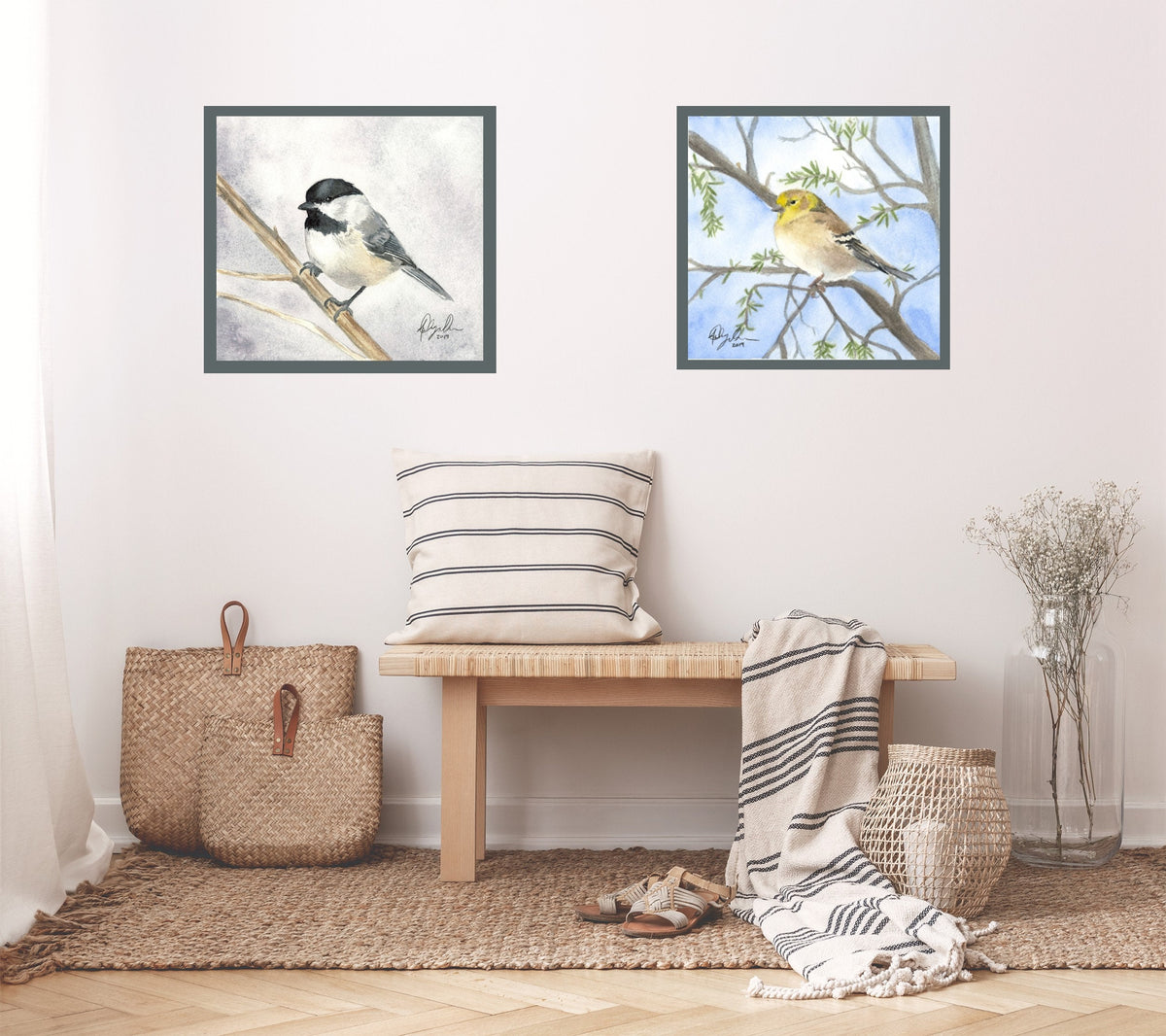 Black Capped Chickadee Fine Art Watercolor Print by Ashley Nelson