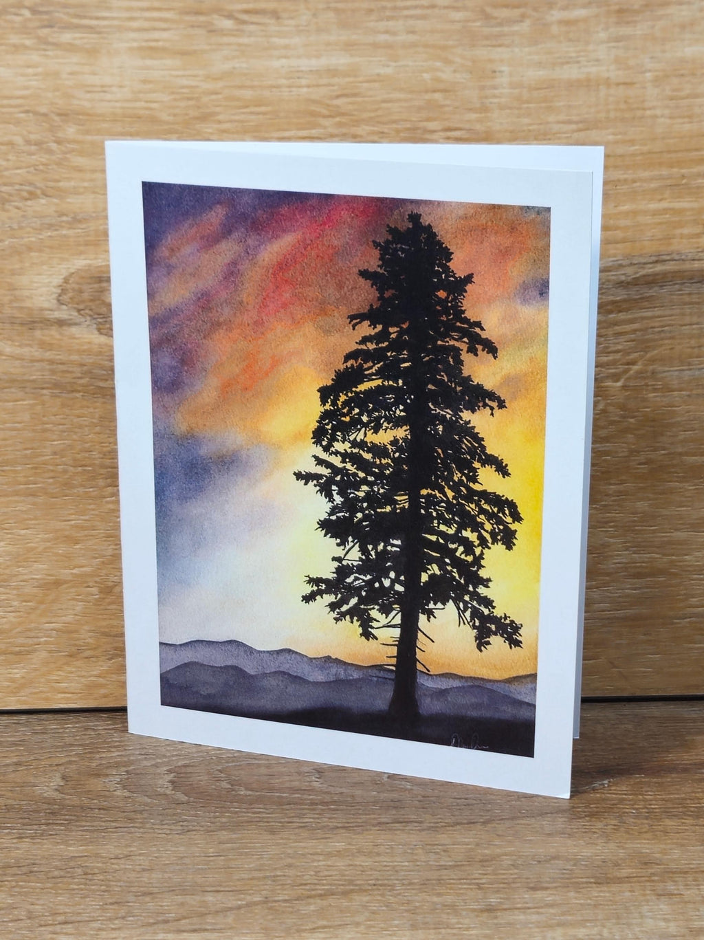 Old Tree at Sunset Greeting Card