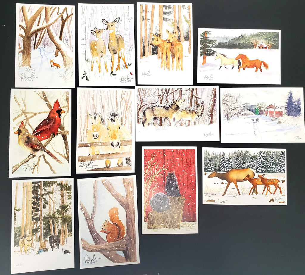 Snowy Animals Postcard Pack