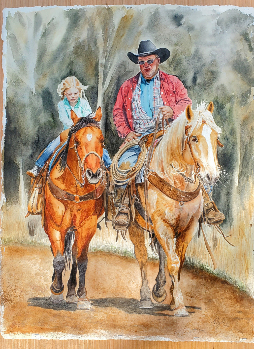 Lessons with Grandpa Original Watercolor