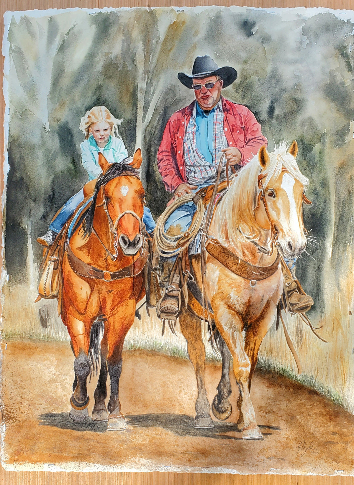 Lessons with Grandpa Original Watercolor