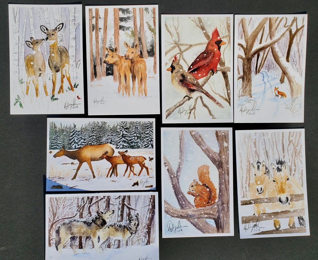 Snowy Animals Postcard Pack