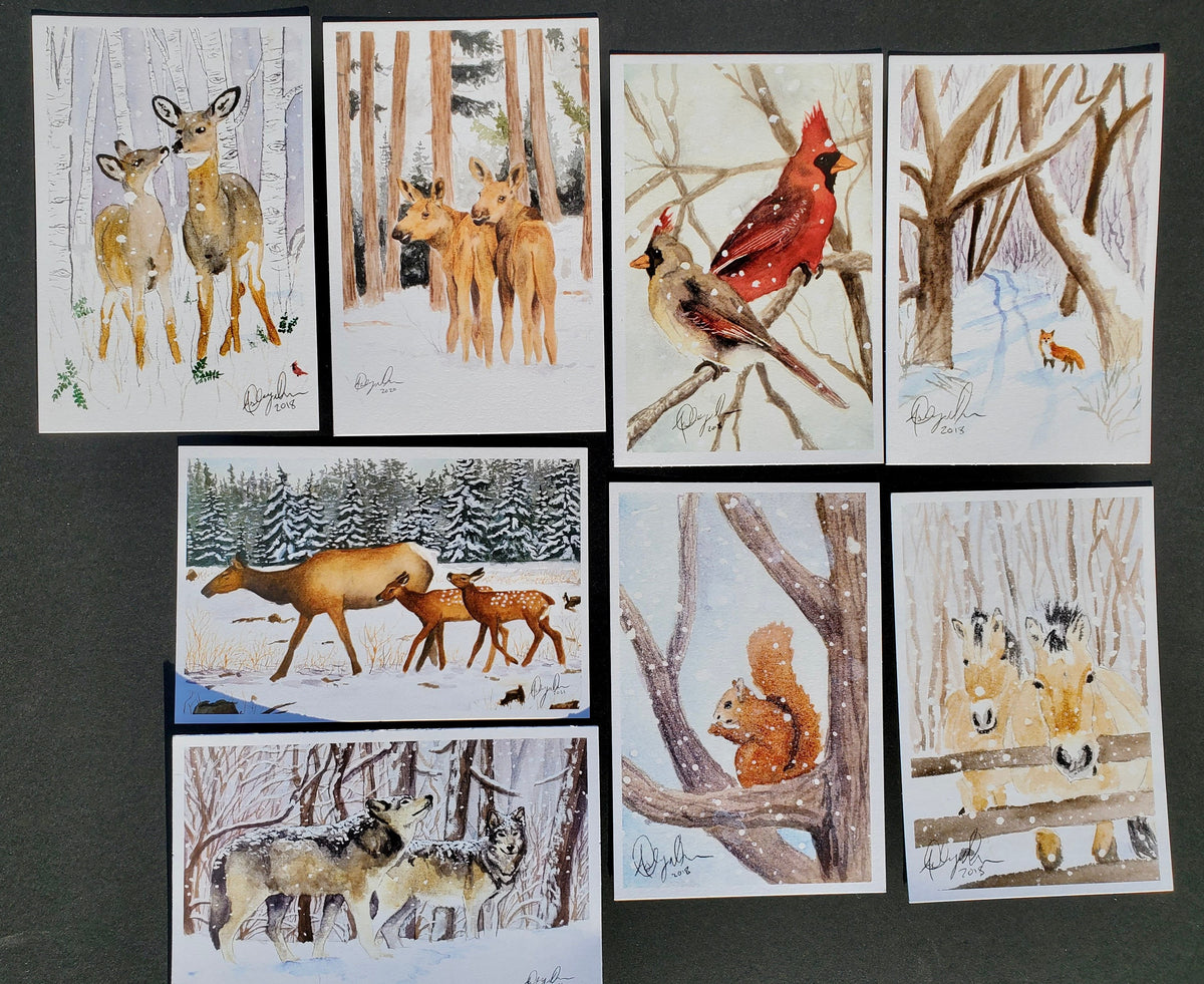 Snowy Animals Postcard Pack