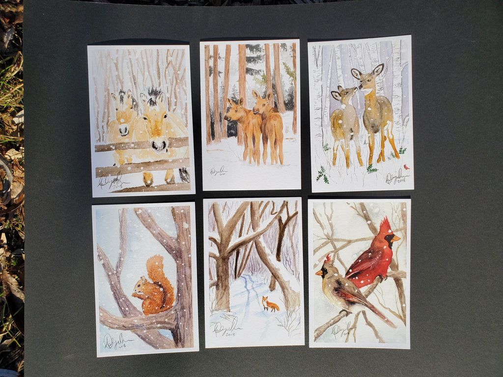 Snowy Animals Postcard Pack