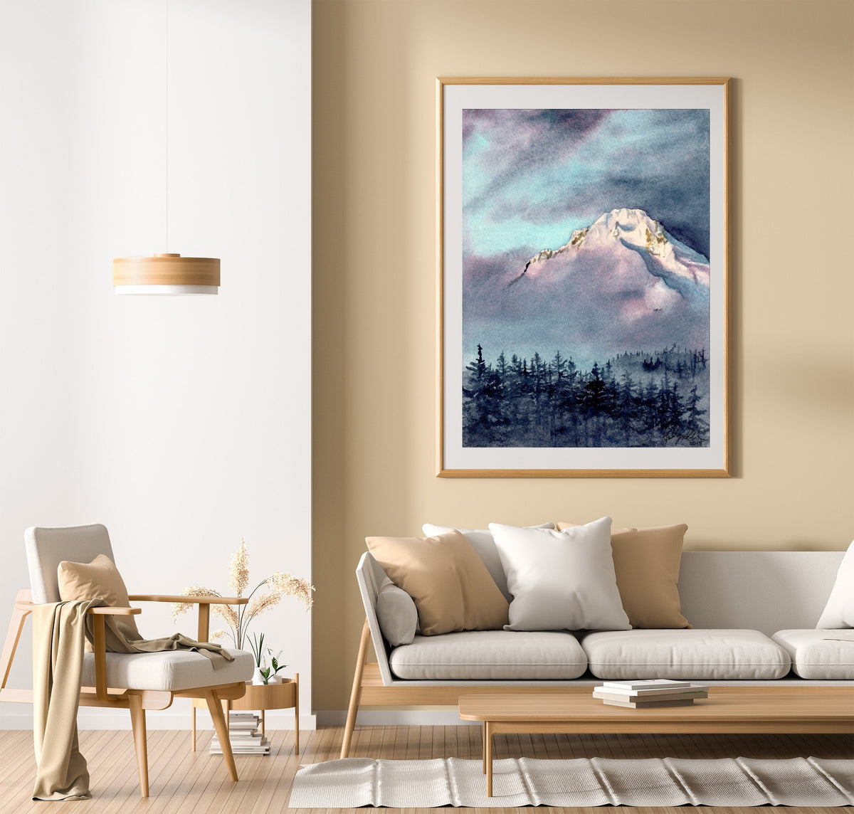 Mt. Hood Fine Art Watercolor Print by Ashley Nelson