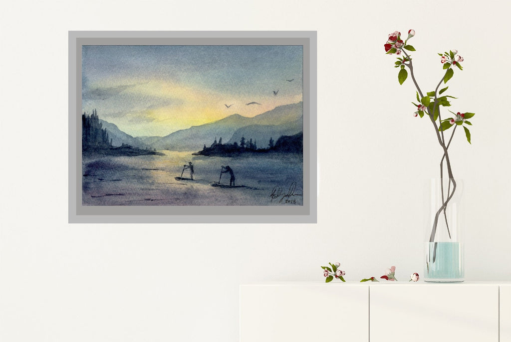 Columbia River Gorge Paddlers Fine Art Print by Ashley Nelson