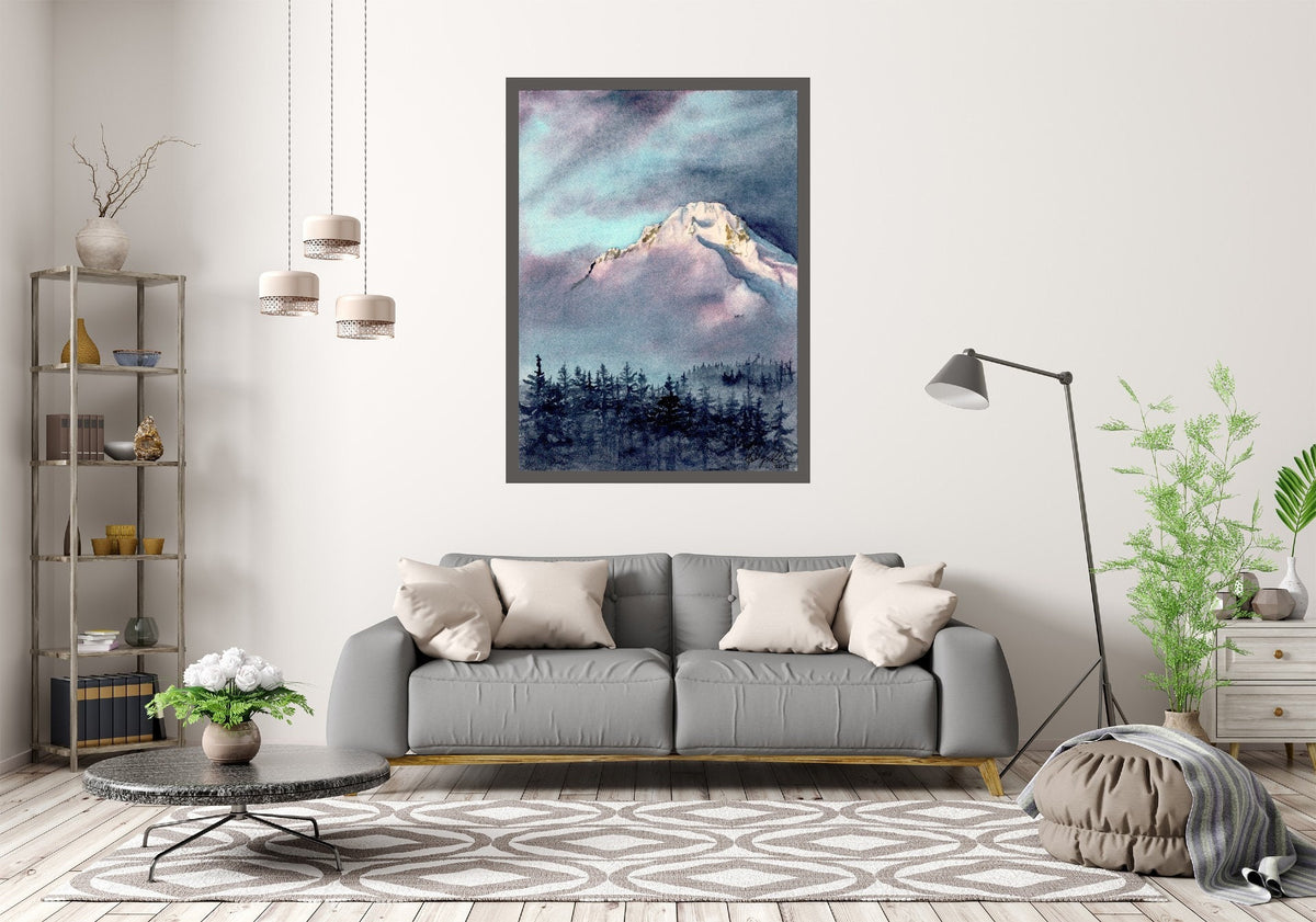 Mt. Hood Fine Art Watercolor Print by Ashley Nelson
