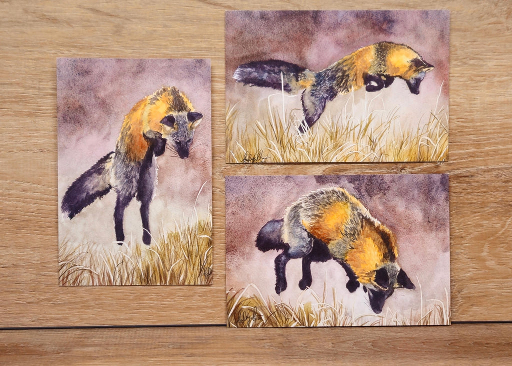 Fox Postcard Pack, fine art Postcards by Ashley Nelson