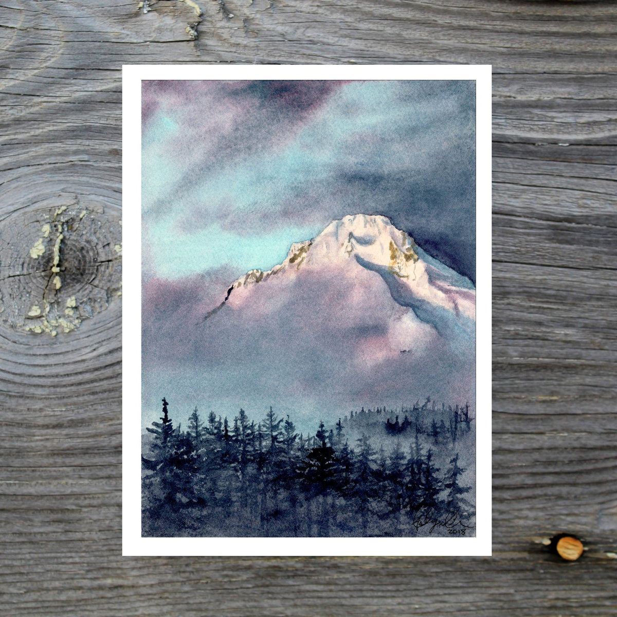 Mt. Hood Fine Art Watercolor Print by Ashley Nelson