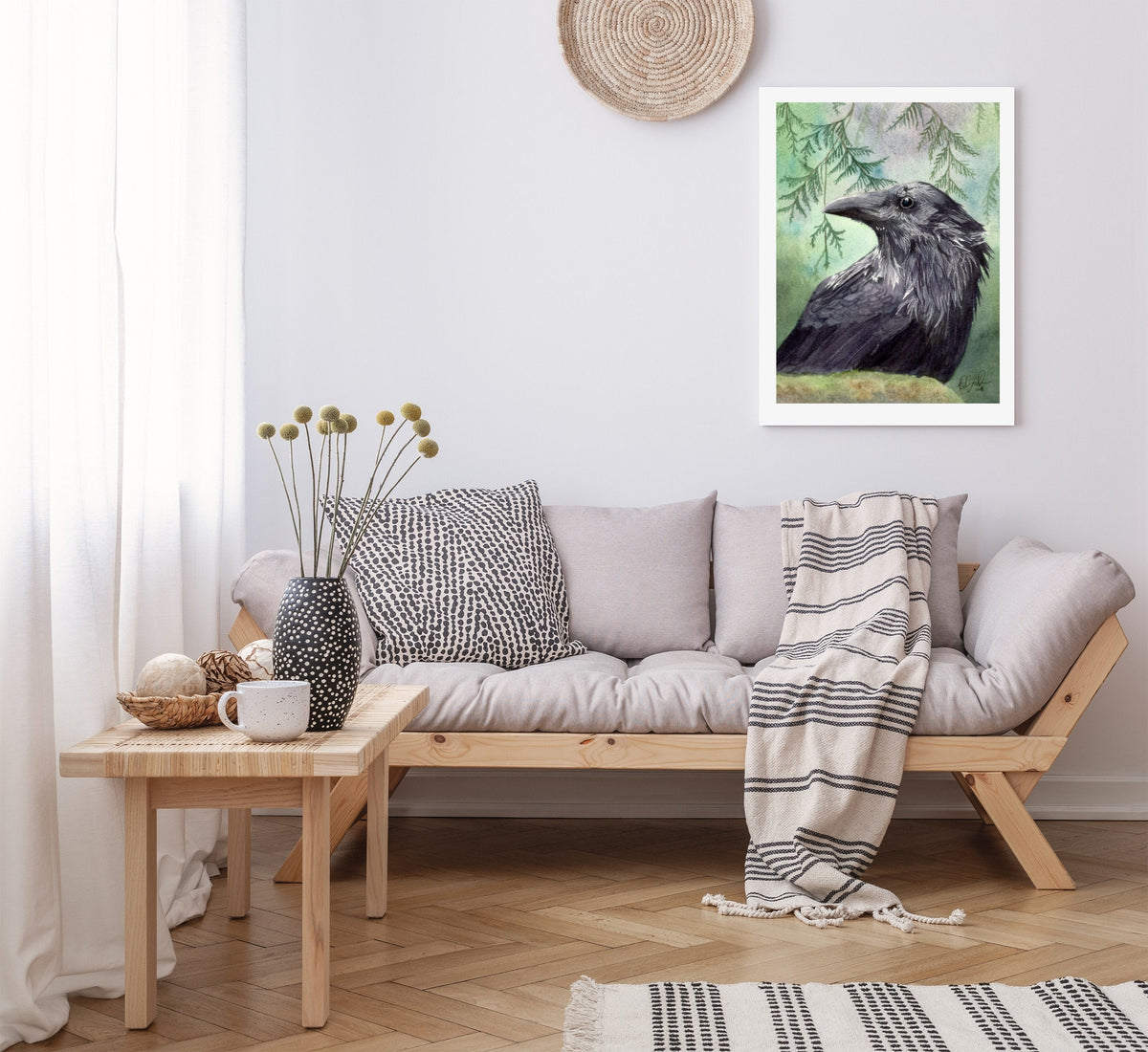 Raven Fine Art Watercolor Print by Ashley Nelson