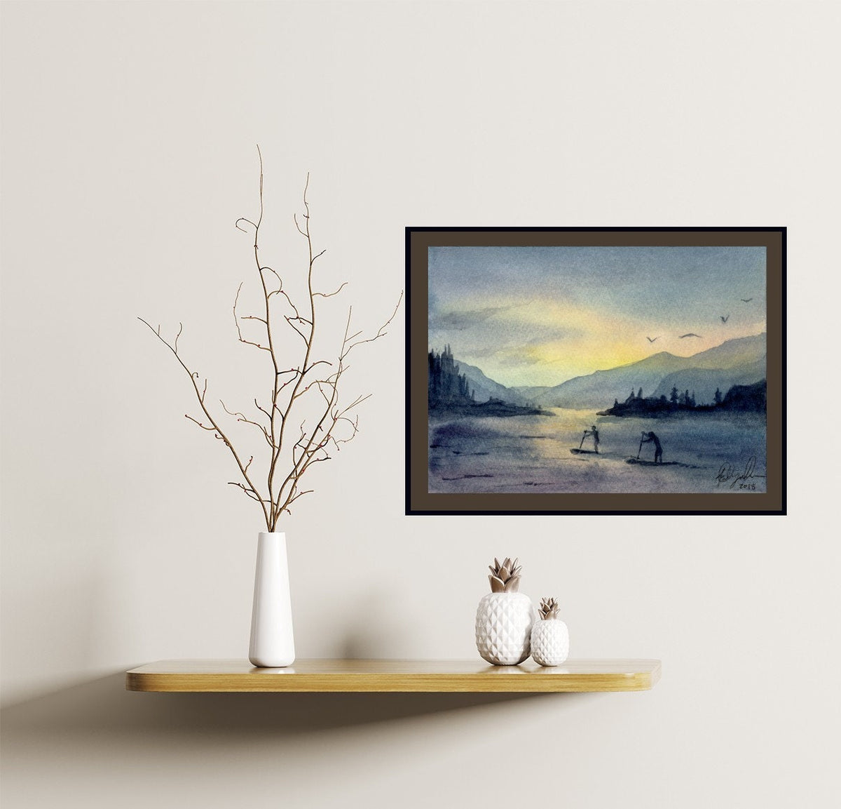 Columbia River Gorge Paddlers Fine Art Print by Ashley Nelson