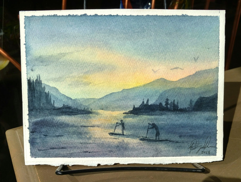 Columbia River Gorge Paddlers Fine Art Print by Ashley Nelson