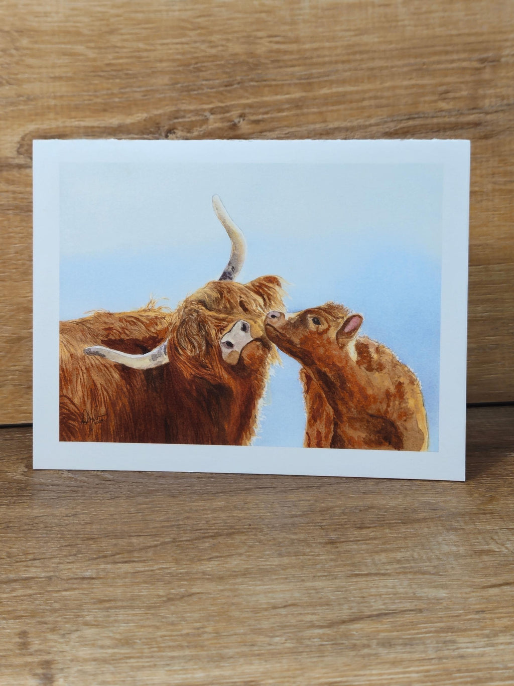 Highland Cow and Calf Greeting Card