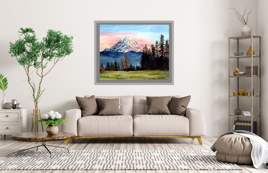 Mt Rainier Sunset Fine Art Print by Ashley Nelson