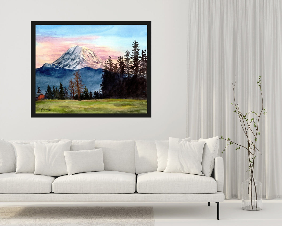 Mt Rainier Sunset Fine Art Print by Ashley Nelson