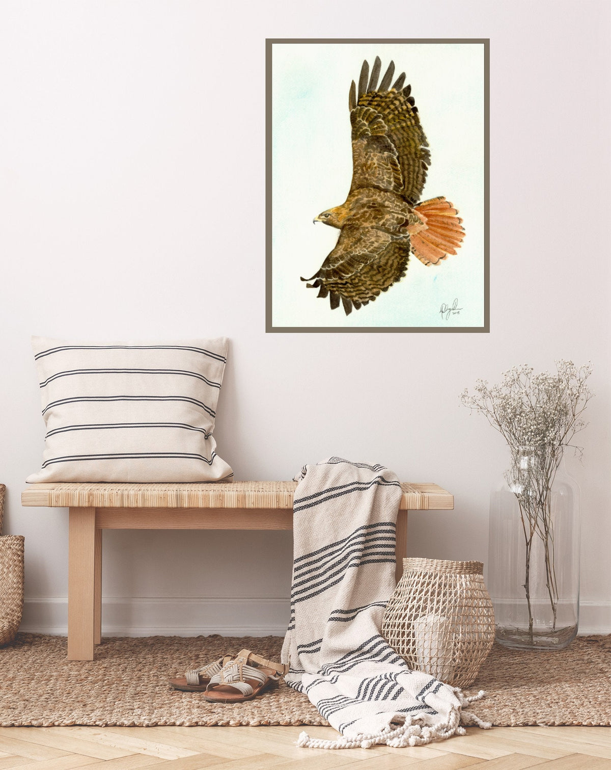 Red Tailed Hawk, Fine Art Watercolor Print by Ashley Nelson