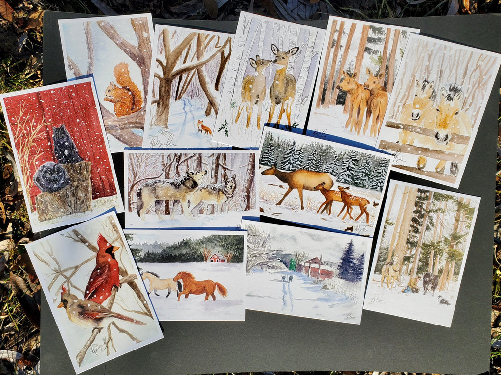 Snowy Animals Postcard Pack