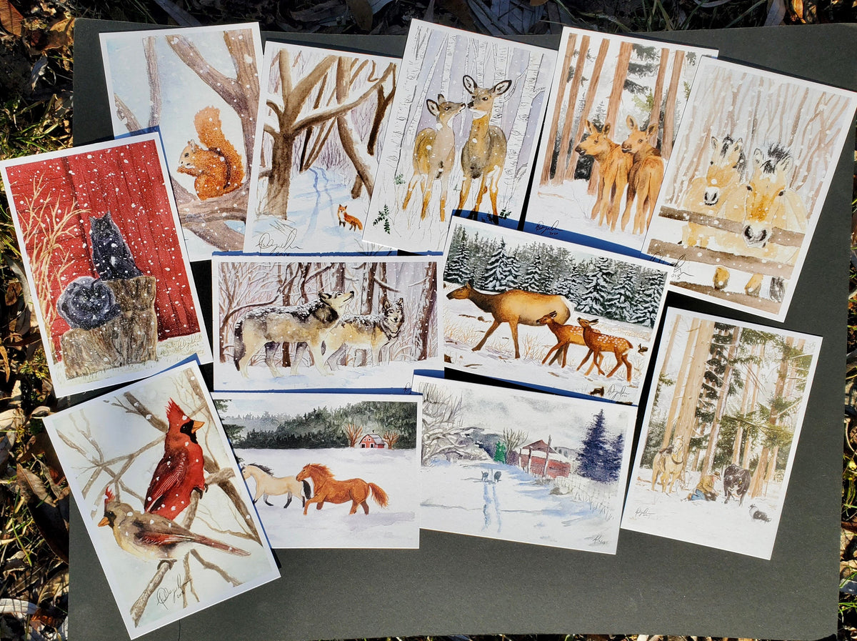 Snowy Animals Postcard Pack