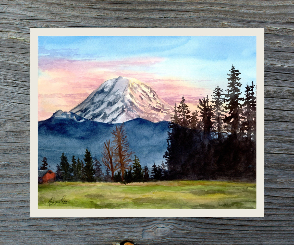 Mt Rainier Sunset Fine Art Print by Ashley Nelson