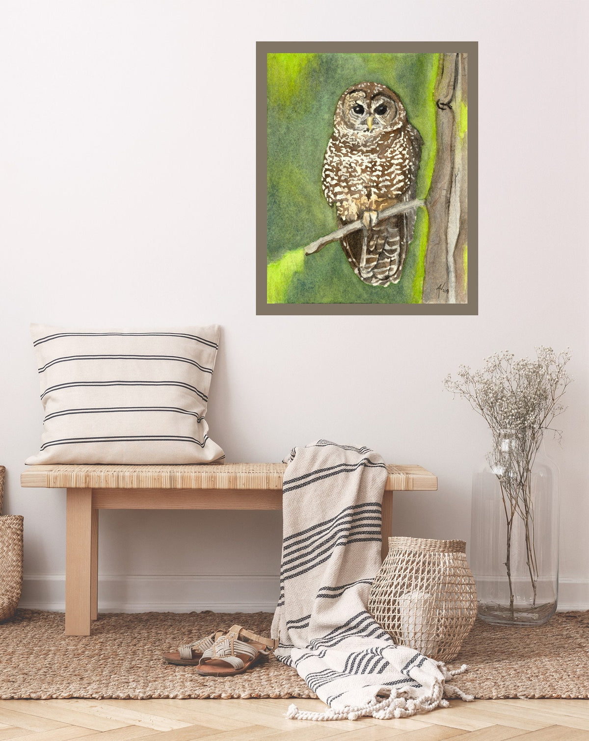 Northern Spotted Owl Fine Art Watercolor Print by Ashley Nelson