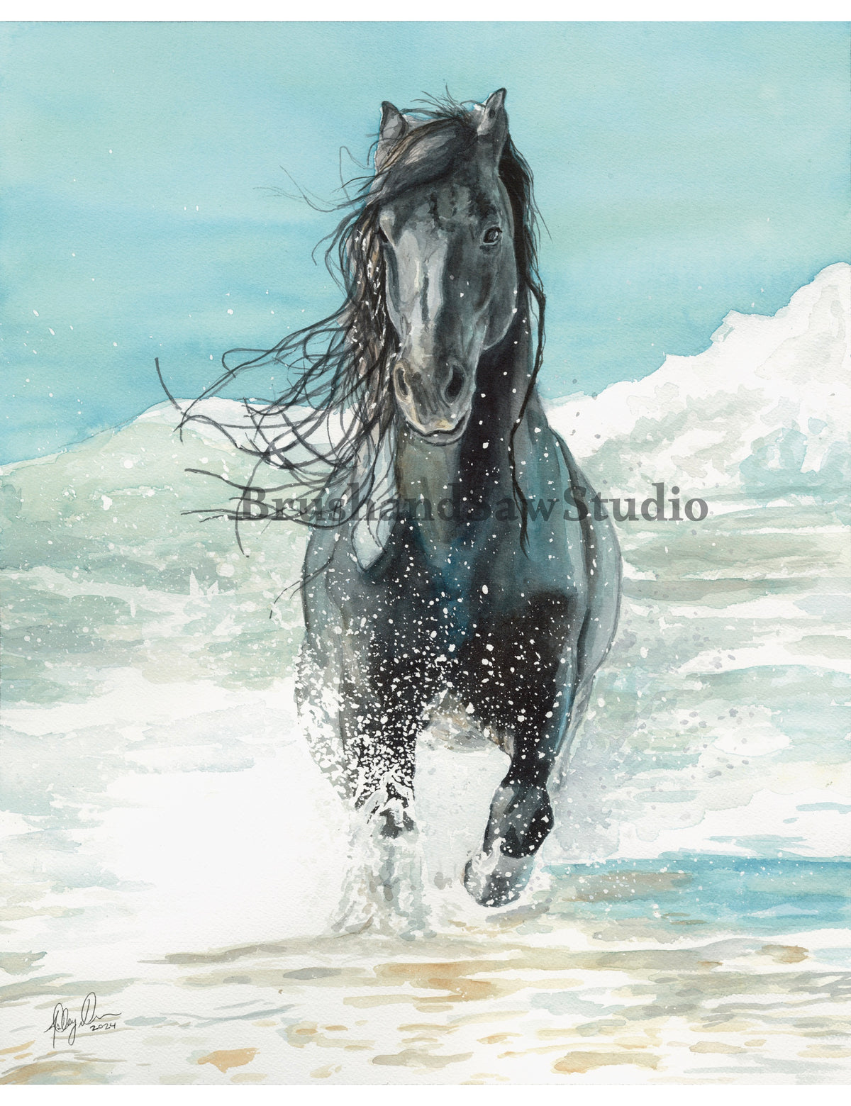Neptune’s Steed Original Watercolor