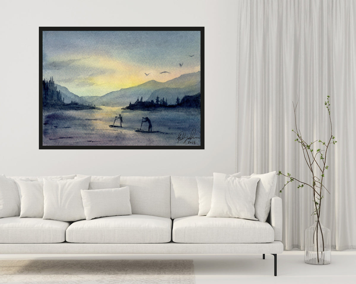 Columbia River Gorge Paddlers Fine Art Print by Ashley Nelson