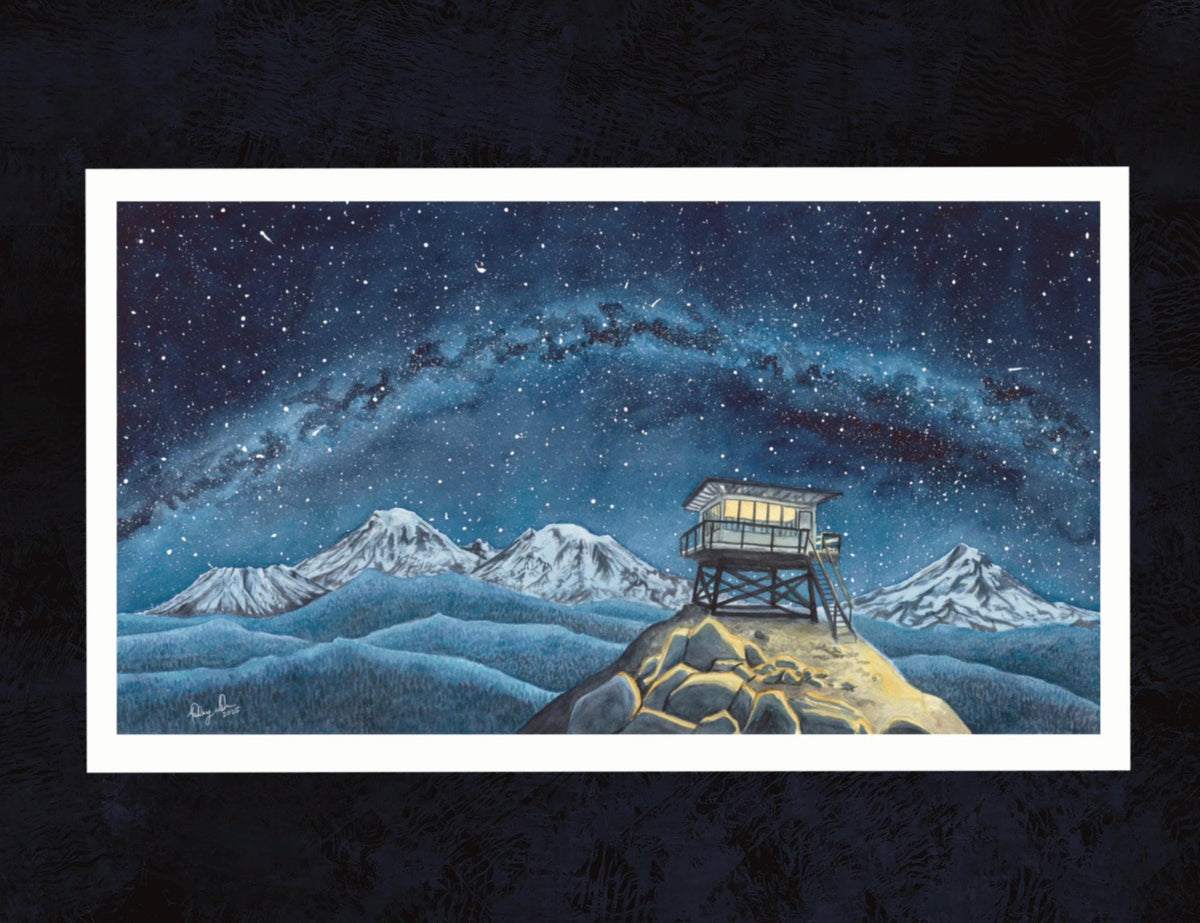 Protecting the Cascades Fine Art Watercolor Print by Ashley Nelson