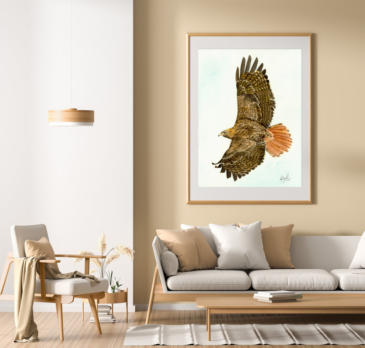 Red Tailed Hawk, Fine Art Watercolor Print by Ashley Nelson