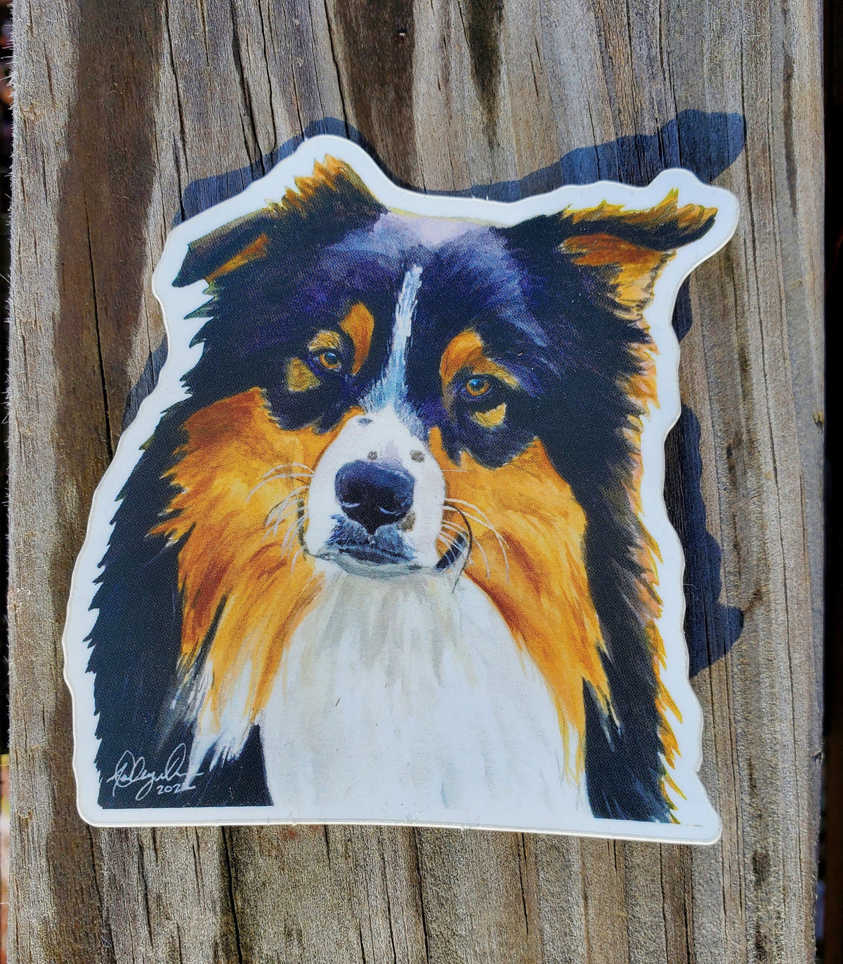 Australian Shepherd Vinyl Sticker by Ashley Nelson