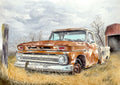 Grandpa's Chevy Fine Art Watercolor Print by Ashley Nelson