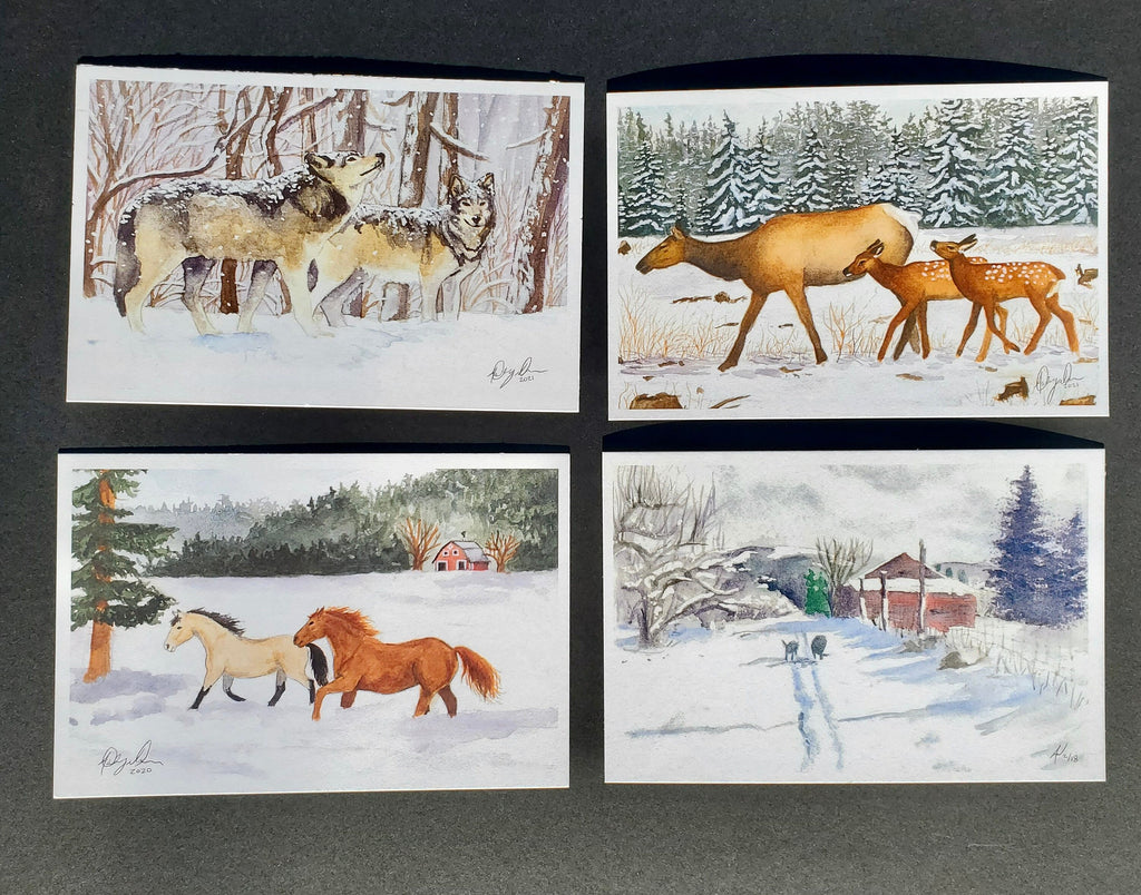 Snowy Animals Postcard Pack