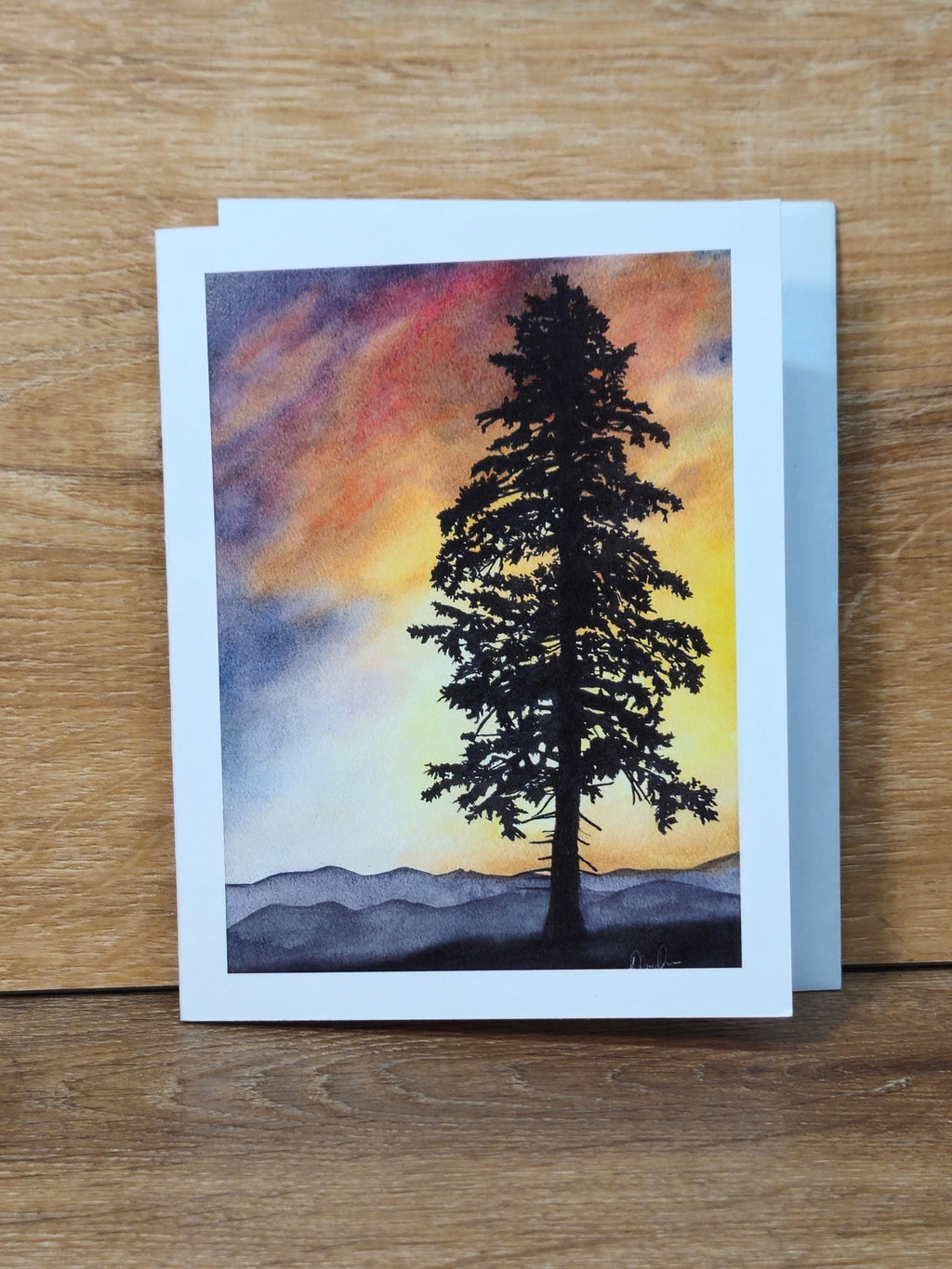 Old Tree at Sunset Greeting Card
