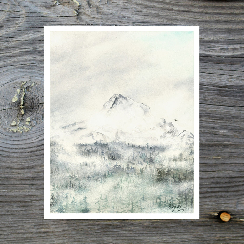 Mt. Hood Fine Art Watercolor Print by Ashley Nelson