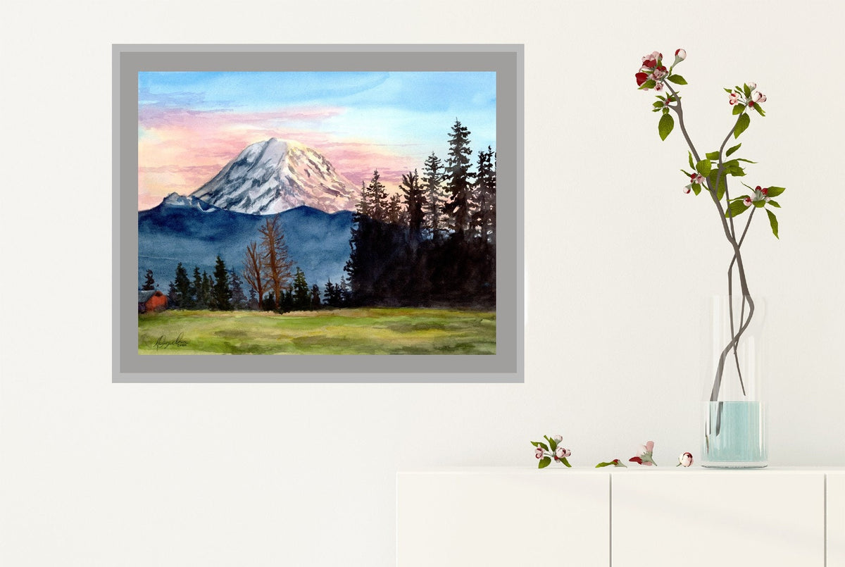 Mt Rainier Sunset Fine Art Print by Ashley Nelson