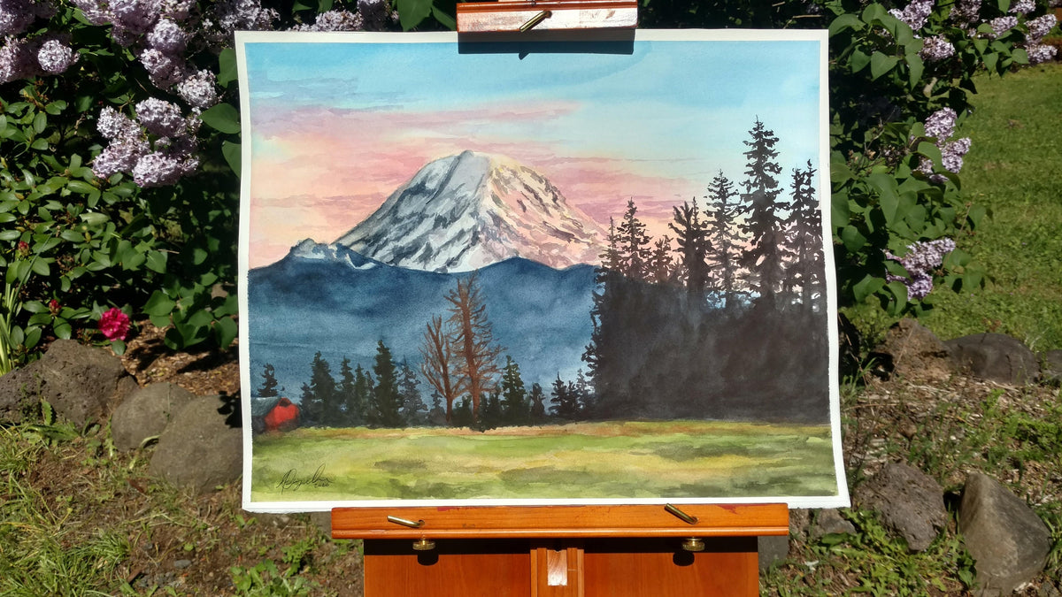 Mt Rainier Sunset Fine Art Print by Ashley Nelson