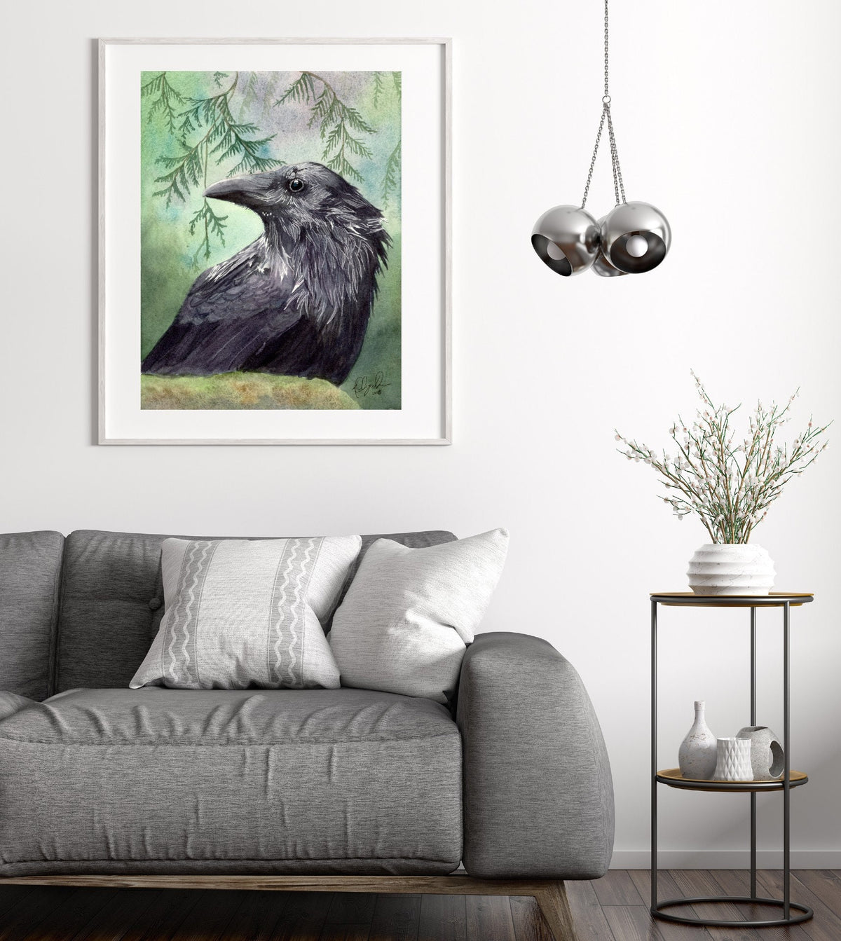 Raven Fine Art Watercolor Print by Ashley Nelson